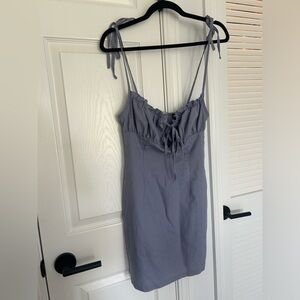 Linen blend mini dress 🩵